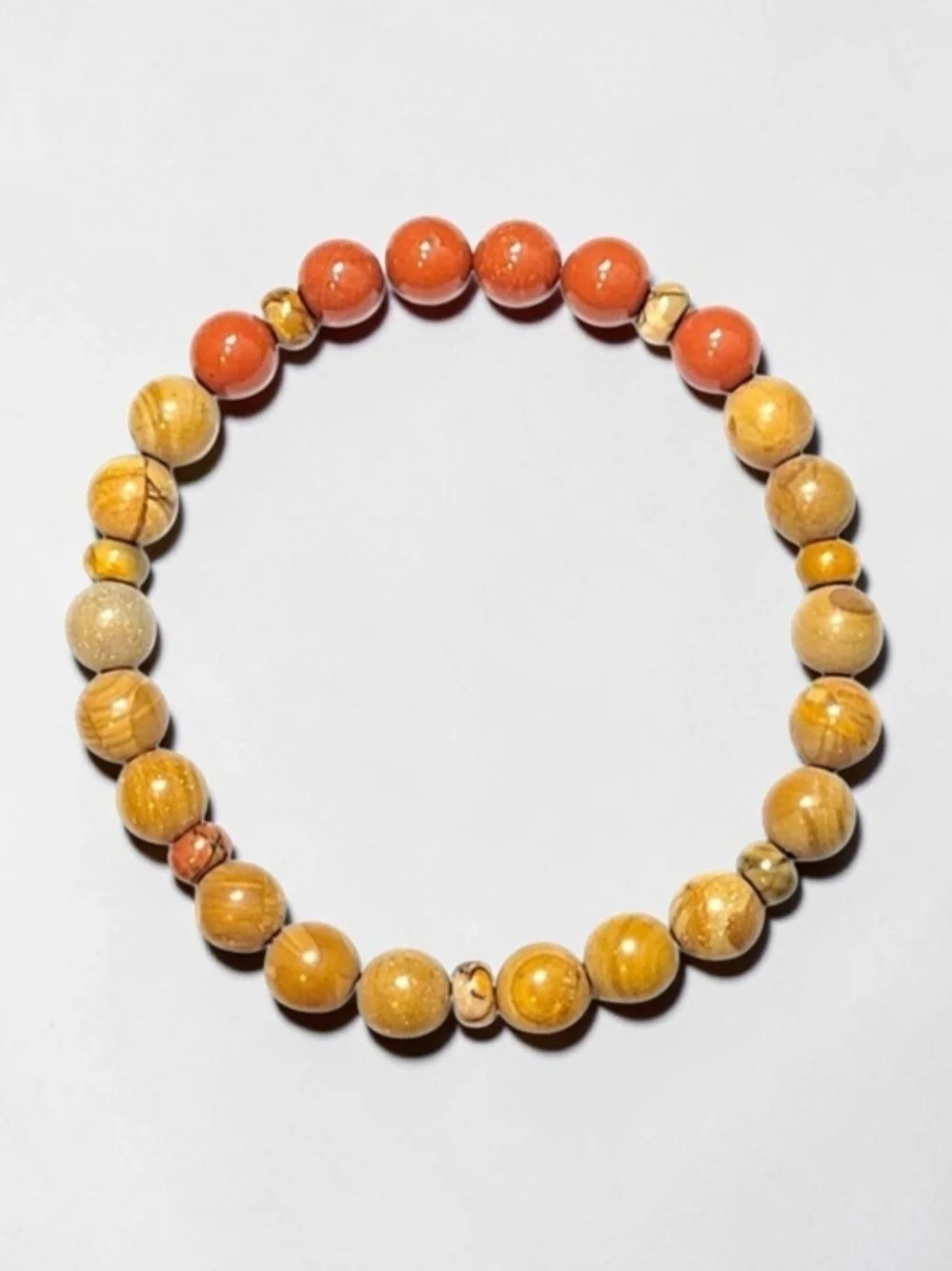 Mixed Jasper 8mm Gemstone Beaded 8 Inch Stretch Bracelet